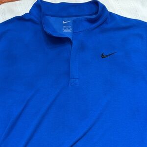Nike Dri-Fit Fleece 1/4 Zip Royal Blue Polo Shirt